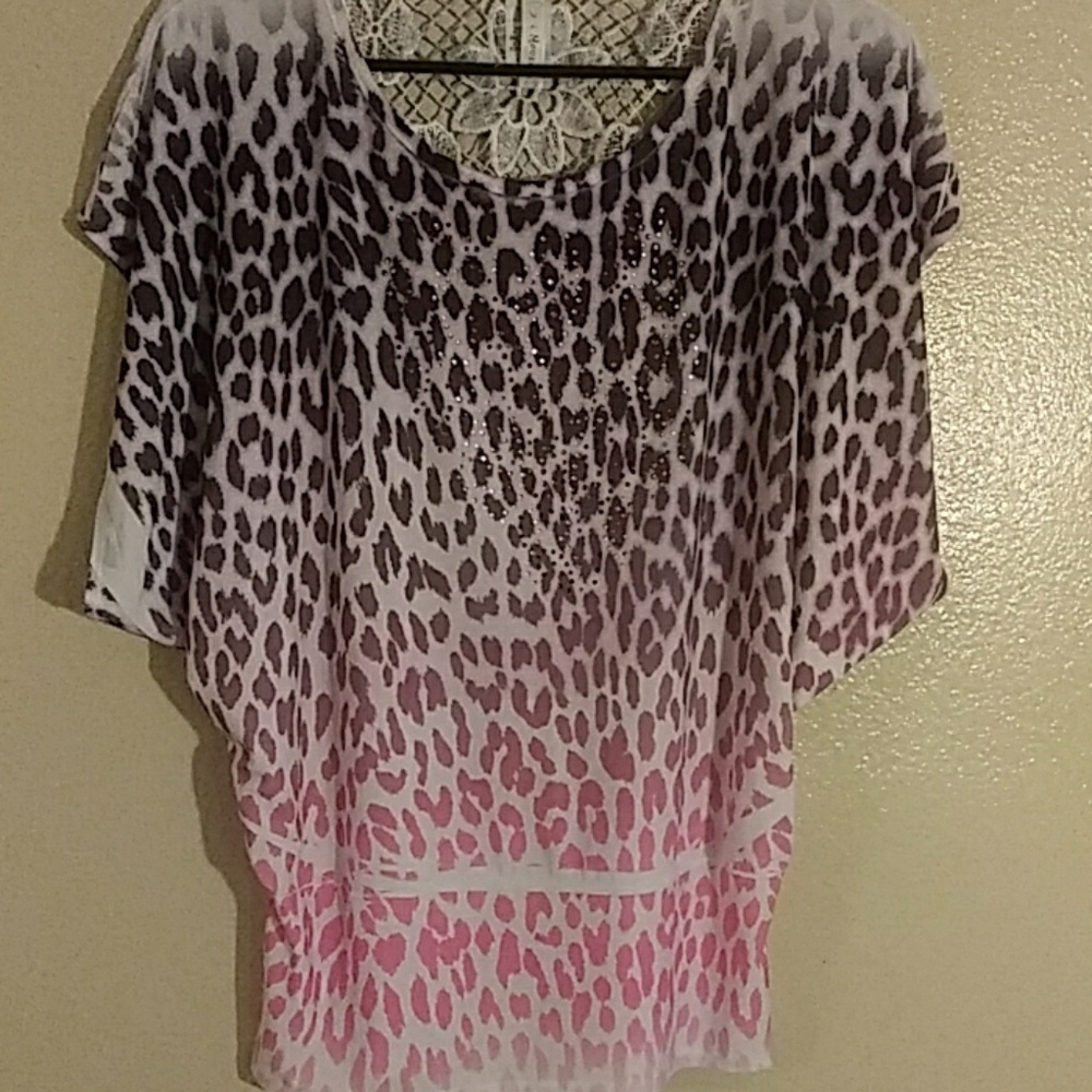 3 for $21 purple pink gem stone. Lace back